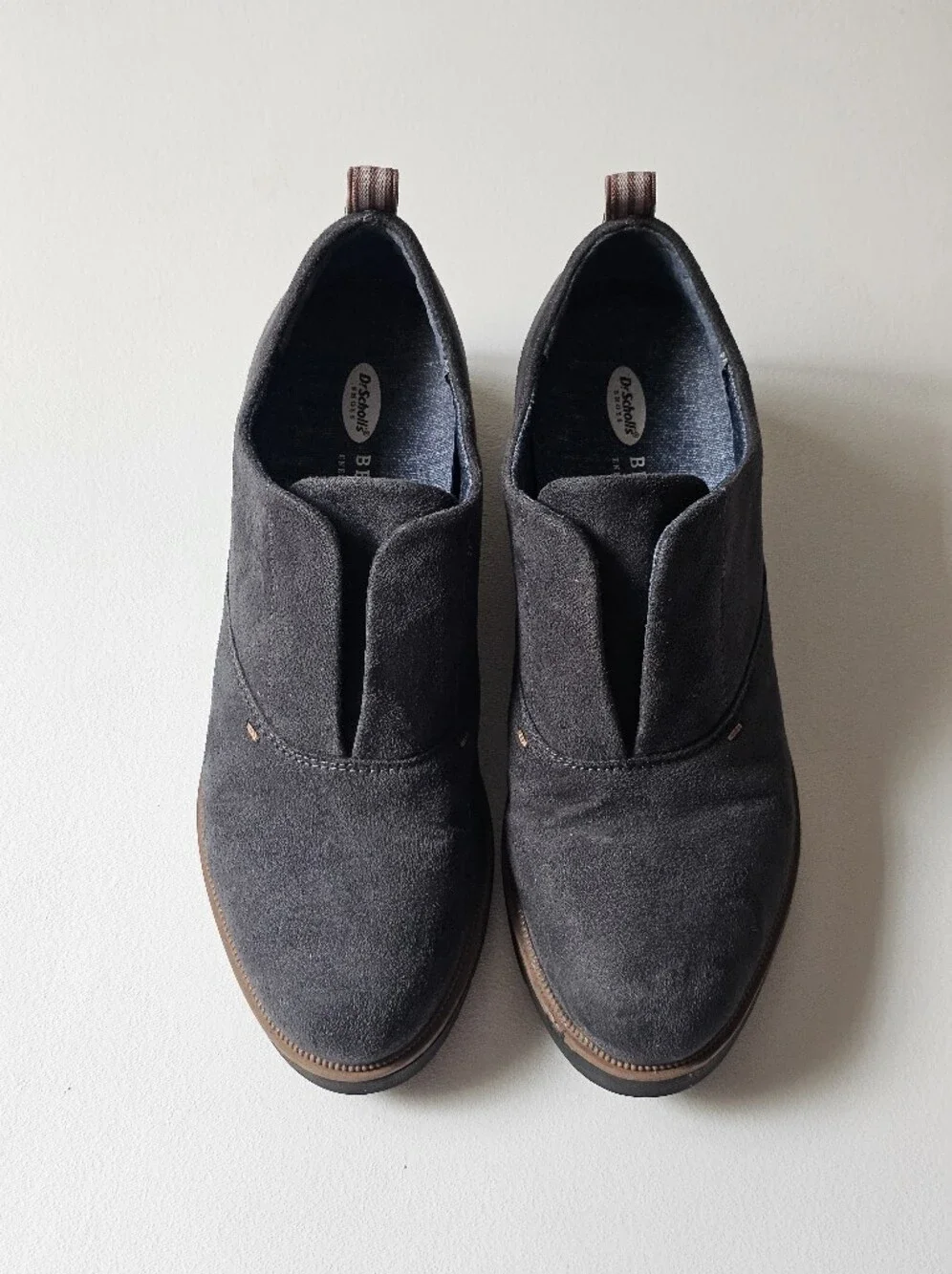 Dr. Scholl's Glisten Slip On Derby Oxford Shoes Gray Fabric Comfort Loafers 8.5